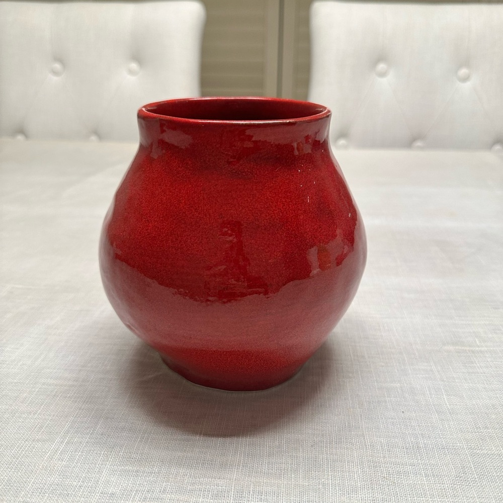 Crate&Barrel Vibrant Red Vase